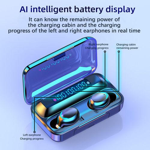 TWS F9-5C Bluetooth earphones, F9-36 with triple-display and large capacity, new style TWS wireless Bluetooth earphones