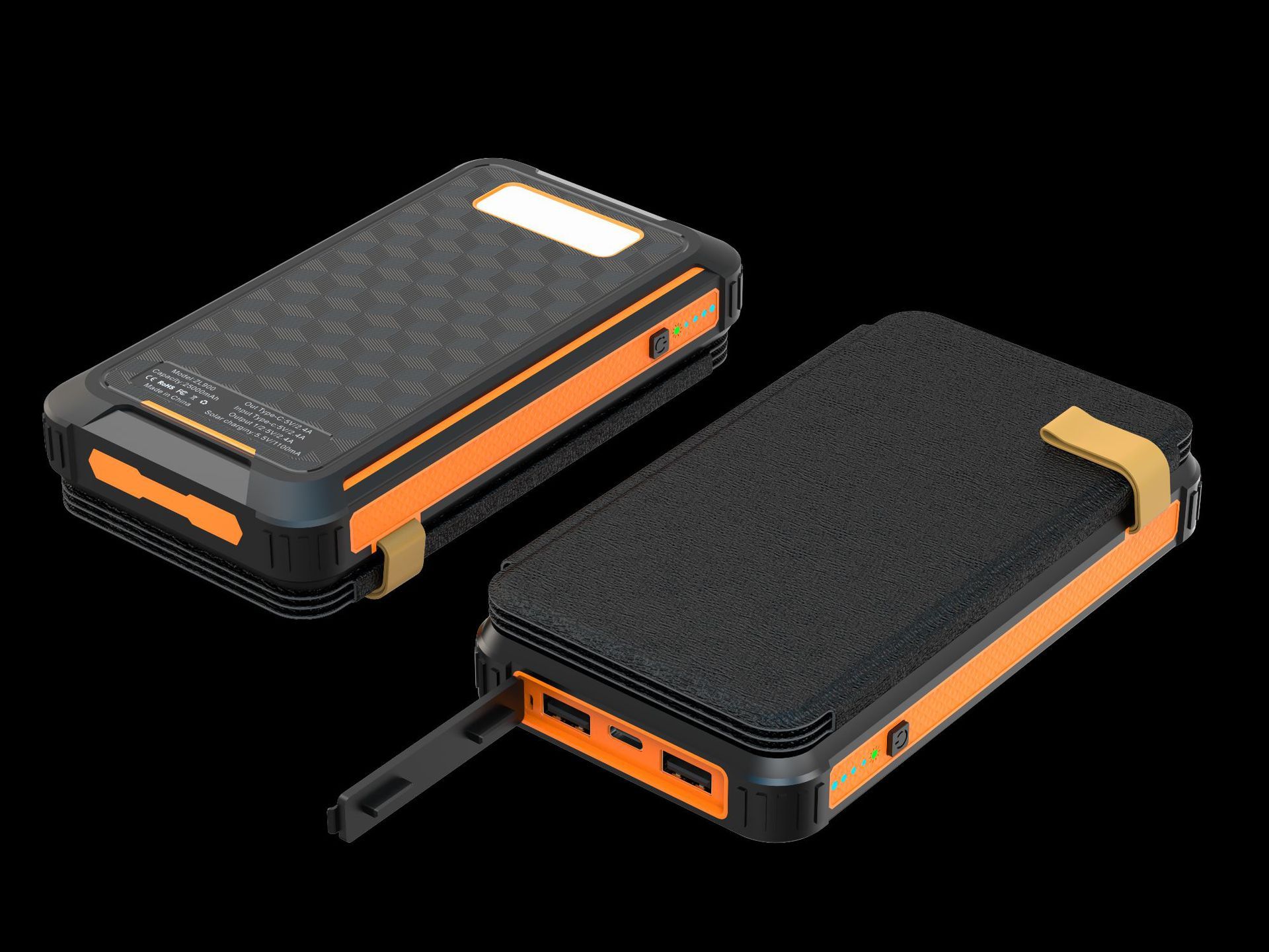 25000mAh Solar Mobile Power Bank with Foldable Photovoltaic Solar Panel: Portable and High-capacity Solar Charger