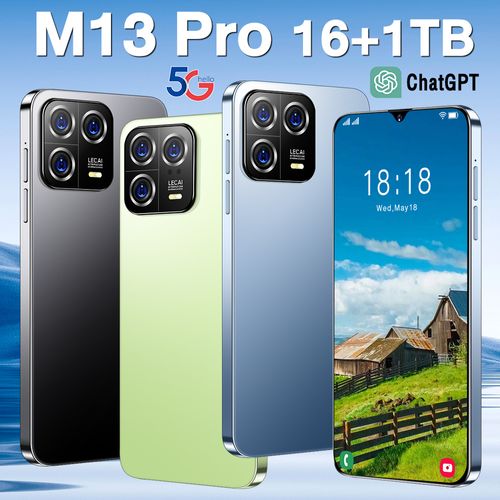 New M13 Pro smartphone  7.3  inch ultra high definition screen supports OTG fast charging.(It will be sent in black by default)