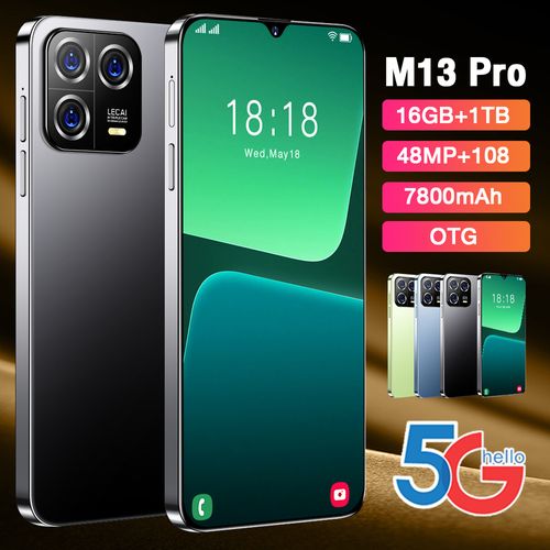 New M13 Pro smartphone  7.3  inch ultra high definition screen supports OTG fast charging.(It will be sent in black by default)