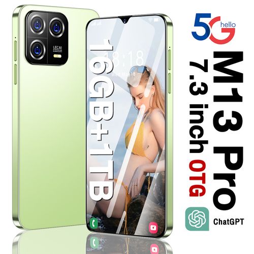 New M13 Pro smartphone  7.3  inch ultra high definition screen supports OTG fast charging.(It will be sent in black by default)