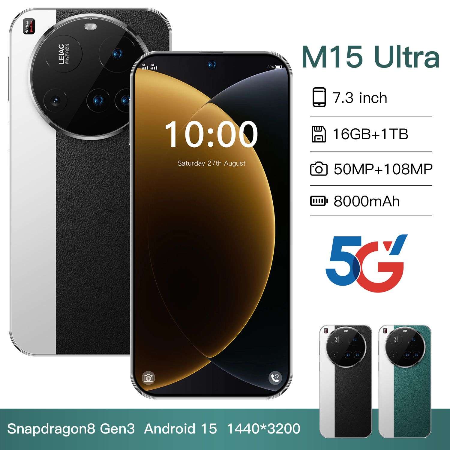 SONA M15  8000mAh  16G+1024Gb  50Mp+108Mp