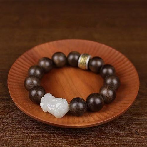Agarwood & Hetian Jade Bead Bracelet