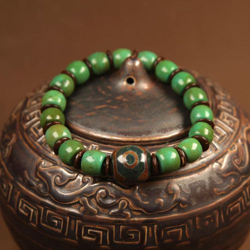 Three-Eyed Dzi Bead Bracelet