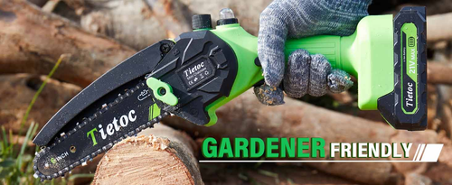 Tietoc Chainsaw 6 Inch Mini Electric Chainsaw Cordless Battery Powered, Hand Held Saw for Trees Trimming, Sawzall for Household and Garden, Stocking Stuffers Gift for Men Dad Husband Gadget 2025