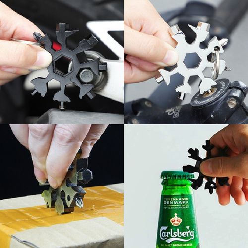 18-in-1 Snowflake Multi-Tool Steel Wrench – Portable Universal Hex Wrench for DIY & Outdoor