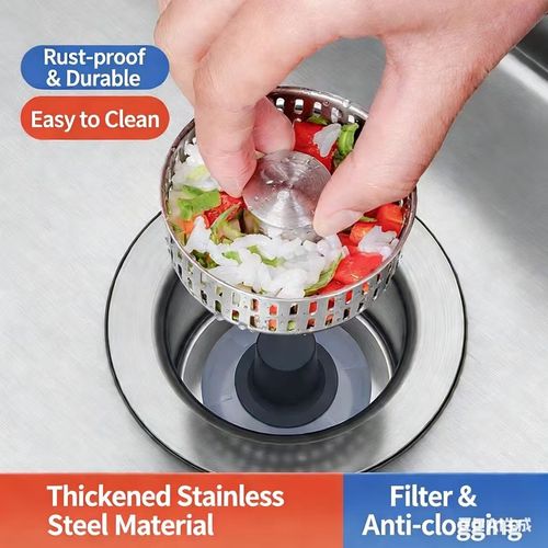 Stainless Steel Pop-Up Kitchen Sink Drain Stopper Odor-Proof | Anti-Clog | Universal Fit