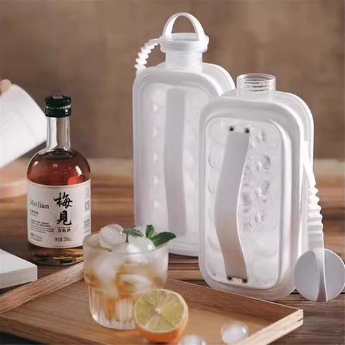 Summer Cool Drink Whisky Food Grade Material Soft And Safe Ice Cube Tray, Silicone Ice Cube Tray And Bins With Lid