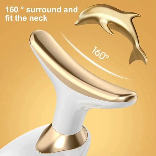 Terapia de luz vermelha ems para rosto e pescoço, anti-rugas, firmador e massageador