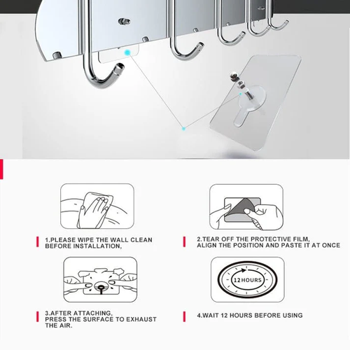 Transparent Self-Adhesive Hooks