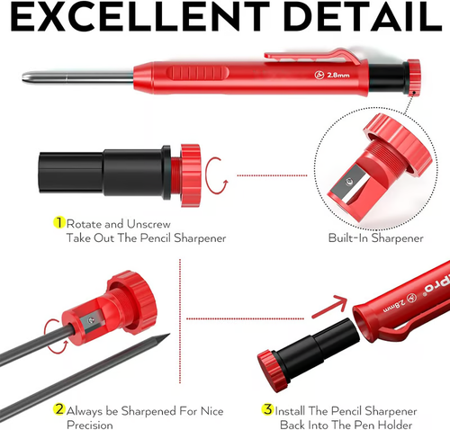 Carpenter Pencil with Sharpener for Architect