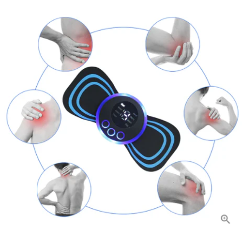 Portable Massager with 8 Modes and LCD Screen - Mini Muscle Stimulator for Pain Relief