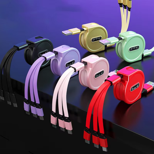 Retractable 3 In1 Usb Cable Fast Charging Micro Type c Multi Charger Cable