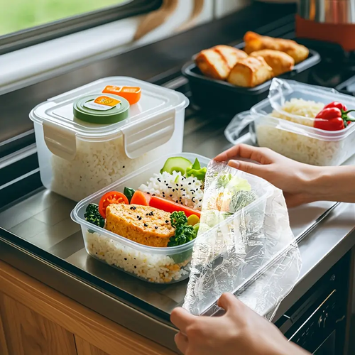 Food grade plastic wrap, disposable plastic food cover(500pcs)