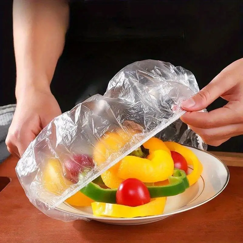Food grade plastic wrap, disposable plastic food cover(500pcs)