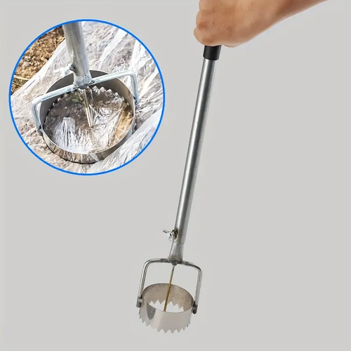 Small Stainless Steel Handheld Film Covering Hole Puncher with Telescopic Pole