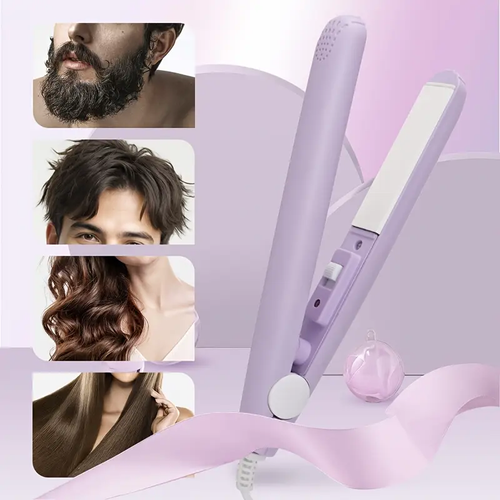 2-in-1 mini curling iron and straightener