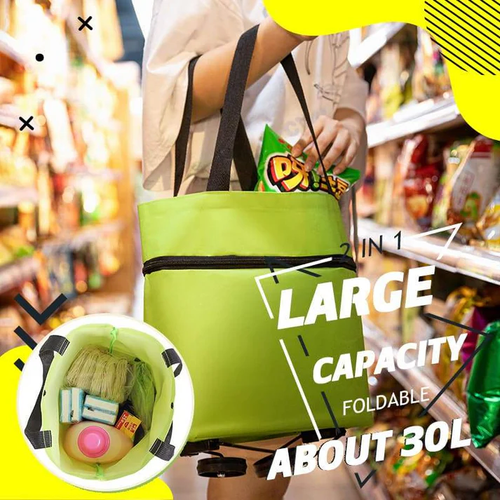 Lightweight, Waterproof Foldable Shopping Cart Bag with Wheels