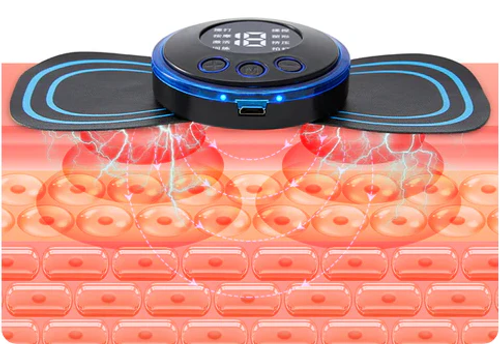Portable Massager with 8 Modes and LCD Screen - Mini Muscle Stimulator for Pain Relief