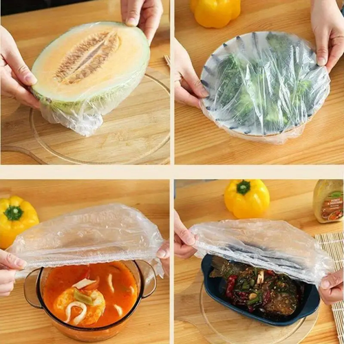 Food grade plastic wrap, disposable plastic food cover(500pcs)