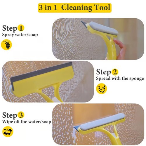 3 in 1 Window Cleaning Scraper with Spray (Buy 1 get 2 free !)