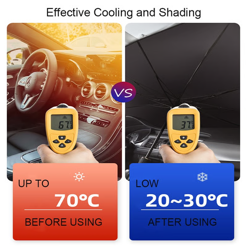 Car Front Windshield Sunshade, Foldable Umbrella Sunshade,