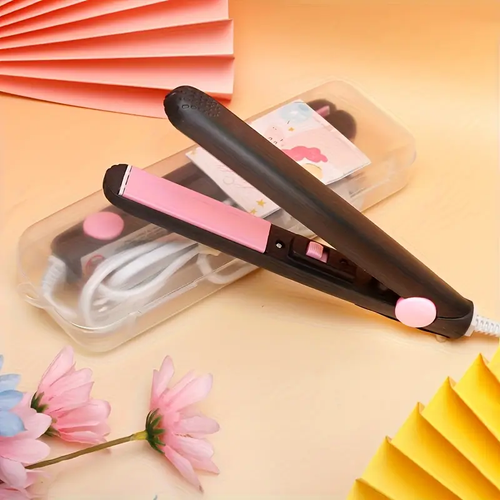 2-in-1 mini curling iron and straightener