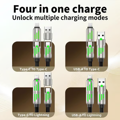 🔥4-in-1 USB Charging Cable fast charging MAX 60W