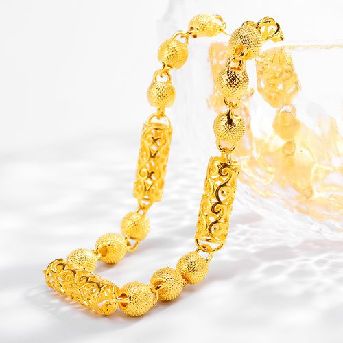 Gold Dubai Gold Plated Auspicious Cloud Dragon Head Hollow Necklace Exquisite Fashion Jewelry for Men and Women