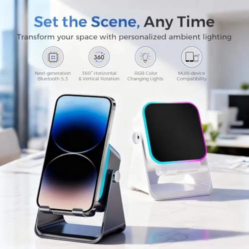 Wireless Induction Speaker Technology: Bedroom Gaming, Rechargeable, Genuine KTV, Multi-Function Phone Mount