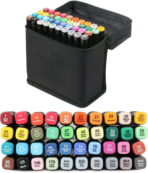 iMissiu 40 Colors Artist Necessary Graphic Marker Pen - Animation Design for Drawing Coloring Highlighting and Underlining (Student 40 Colors)