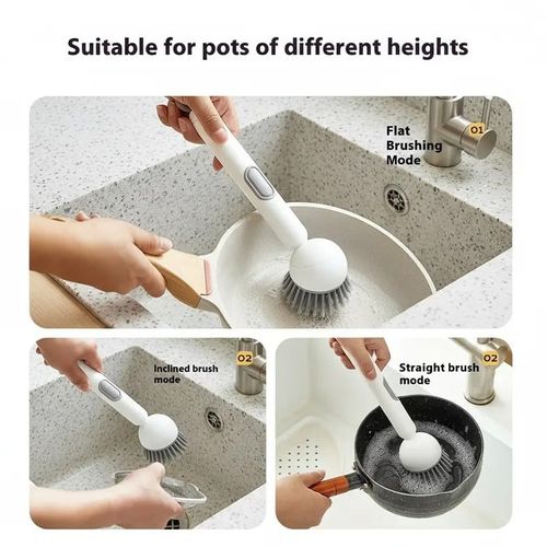 6-in-1 Rotatable Dish Brush with Detergent Dispenser