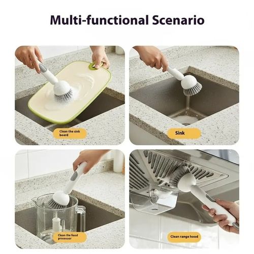6-in-1 Rotatable Dish Brush with Detergent Dispenser
