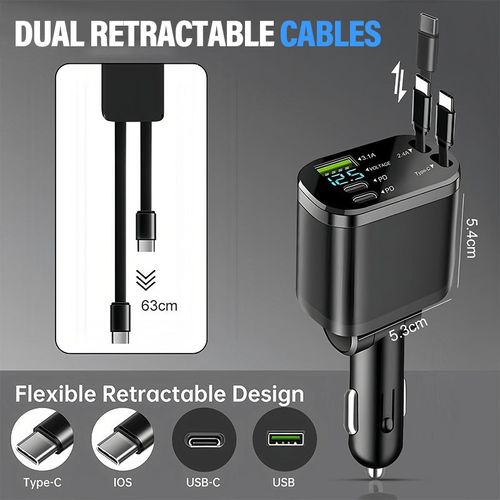 Car Fast Charger with Starry Sky Ambient Lighting