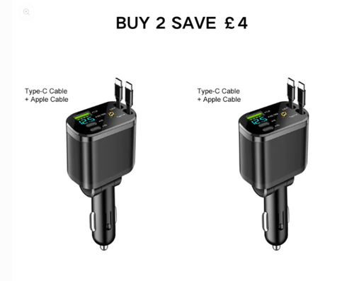 Car Fast Charger with Starry Sky Ambient Lighting