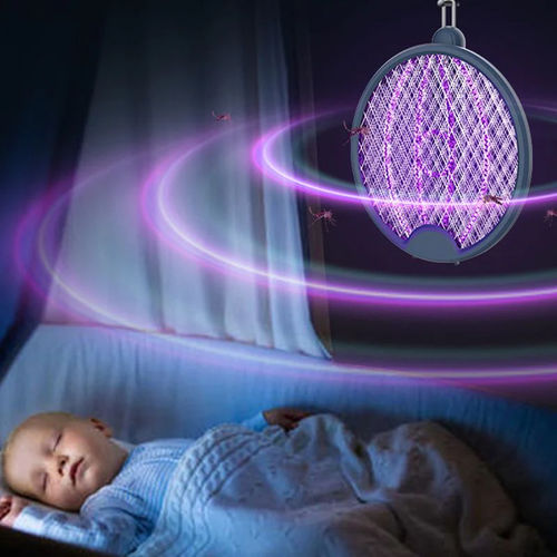 Trending Electric Mosquito Swatter Mosquito Killer Lamp 2-In-1 Usb Charging Purple Light Trap Vertical Wall Mosquito Swatter