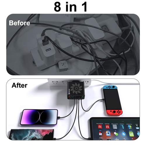 8-Port USB Fast Charger with PD & QC3.0