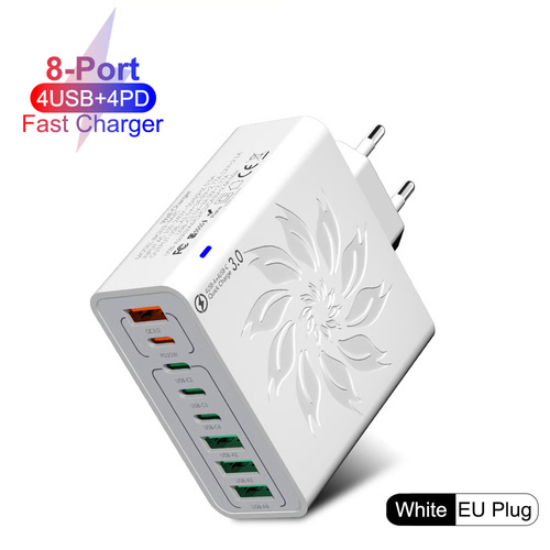 8-Port USB Fast Charger with PD & QC3.0