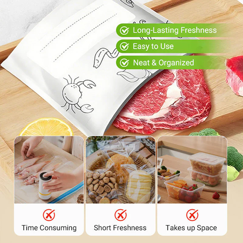 🔥Buy 1 Get 2 Free （30PCS） 🔥Freezer Refrigerator Stand-Up Aluminum Foil Cling Bag Slide Zipper Storage Aluminum Foil Bag