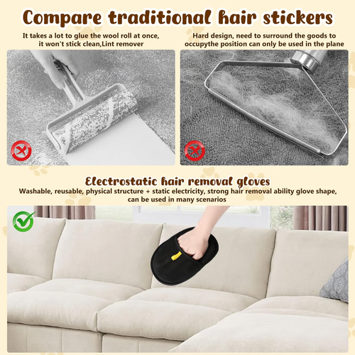 Pet Hair Remover Gloves For Dog & Cat