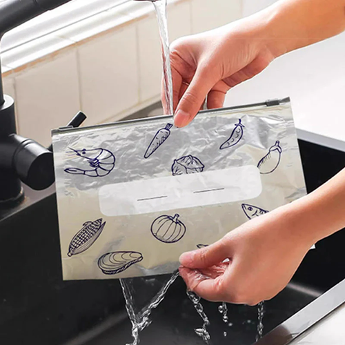 🔥Buy 1 Get 2 Free （30PCS） 🔥Freezer Refrigerator Stand-Up Aluminum Foil Cling Bag Slide Zipper Storage Aluminum Foil Bag