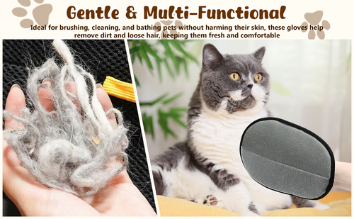 Pet Hair Remover Gloves For Dog & Cat
