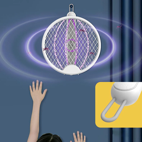 Trending Electric Mosquito Swatter Mosquito Killer Lamp 2-In-1 Usb Charging Purple Light Trap Vertical Wall Mosquito Swatter