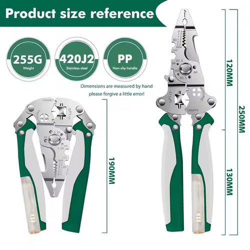 Popular Multi-Functional Electrician Folding Pliers New Metric Wire Stripper Crimping Tools Serrated Cutting Cable OEM