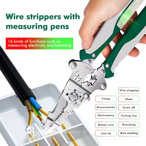 Popular Multi-Functional Electrician Folding Pliers New Metric Wire Stripper Crimping Tools Serrated Cutting Cable OEM