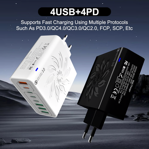 8-Port USB Fast Charger with PD & QC3.0