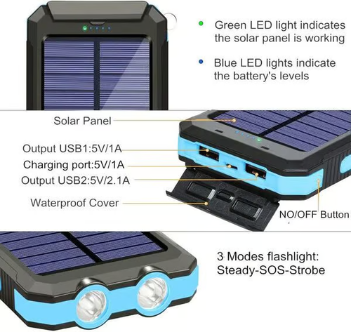 🔥Waterproof Solar Power Bank