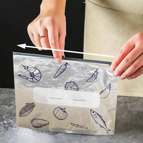 🔥Buy 1 Get 2 Free （30PCS） 🔥Freezer Refrigerator Stand-Up Aluminum Foil Cling Bag Slide Zipper Storage Aluminum Foil Bag