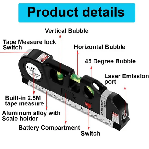 Multipurpose 4 In 1 Laser Levels Ruler