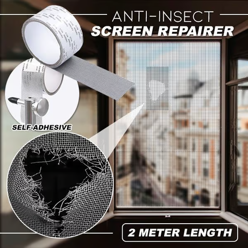 🔥Buy 1 Get 1 Free  🔥Window Screen Repair Tape – Strong Adhesive Fiberglass Mesh for Fixing Screen Doors & Windows | Waterproof, Tear-Resistant Patch for Holes & Insect Prevention